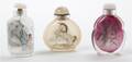 Three Chinese Painted Glass Snuff Bottles
