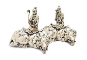 A Pair of Silverplate Figural Groups