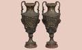 183 Pr of French Style Cast Bronze Two Handle Urns