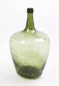 A Blown Green Glass Bottle