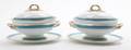 A Pair of Worchester Sauce Tureen and Underplates