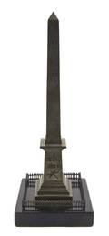 A Grand Tour Bronze and Marble Obelisk