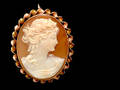 342 14kt Yellow Gold Art Noveau Cameo Pin