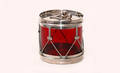 377 Blackinton Sterling n Ruby Glass Condiment Drum