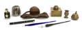 A Collection of Inkwells Inkstands and Accessories