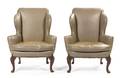 A Pair of George II Style Wing Back Chairs