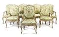 A Set of Eight Louis XV Style Giltwood Fauteuils