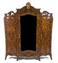 An Italian Rococo Burl Walnut Armoire