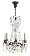 A Continental Cased Glass SixLight Chandelier