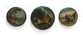 Three Continental Lacquered Papier Mache Snuff Boxes