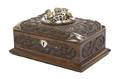 A Scottish Silver Mounted Carved Oak Table Casket