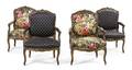 A Set of Four Louis XV Style Giltwood Fauteuils
