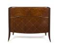 A French Art Deco Marquetry Walnut and Burlwood Bar Cabinet