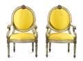 A Pair of Louis XVI Style Giltwood Fauteuils