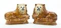 A Pair of Staffordshire Lions