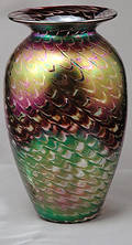 347 Iridescent Swirl Art Glass Vase