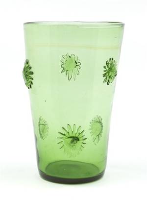 A Continental Green Glass Vase