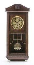 A Victorian Style Walnut Regulator Clock