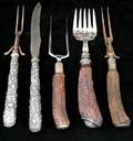 336 Asstd Horn Handle and Kirk Repousse Carving Sets