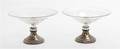 A Pair of American Sterling Silver and Cut Glass Compotes