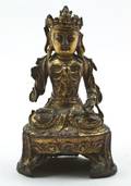 A Chinese Lacquered Metal Buddha