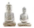 Two Carved Stone Figures of Buddha