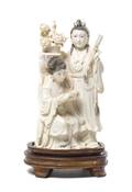 A Chinese Ivory Figural Group