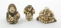 A Group of Three Japanese Carved Ivory Netsuke