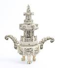 A Chinese Carved Ivory Double Handled Censer