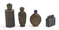 Four Bronze and Silver Snuff Bottles