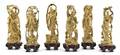 Six Chinese Carved Ivory Figures of Immortals