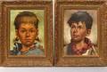 349 M Marini Pair of Italian Portraits of Children