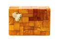 An Amber Veneered and Ivory Applied Box