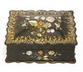 A Victorian Lacquered MotherofPearl Inlay Table Casket