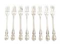 A Set of Eight American Sterling Silver Cocktail Forks Towle