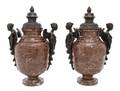 A Pair of Continental Marble and Bronze Mounted Urns