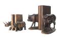Two Sets of African Carved Wood Bookends