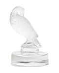 A Lalique Molded and Frosted Glass Placecard Holder