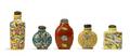 A Collection of Five Chinese Porcelain Snuff Bottles