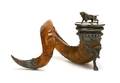 An English Silverplate Mounted Ram Horn Walker  Hall