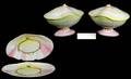 196 2 Wedgwood PastelColored Covered Shell Compotes