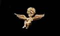 311 Modern 14KT Gold Angel Clipon Pin with Sapphi