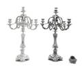 A Pair of French Silver SixLight Candelabra Charles Harleux