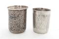 A Pair of Russian Silver Beakers