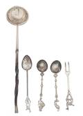 A Set of Six Continental 800 Silver Spoons