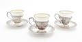A Set of Eight American Sterling Silver Demitasse Cups and Saucers Dominick  Haff