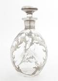 An American Silver Overlay Glass Decanter