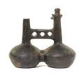A Chimu Double Body Blackware Pottery Vessel