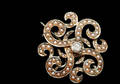 368 Yellow Gold Antique Seed Pearl Pin