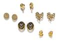 A Group of Five Pairs of Goldtone Earclips